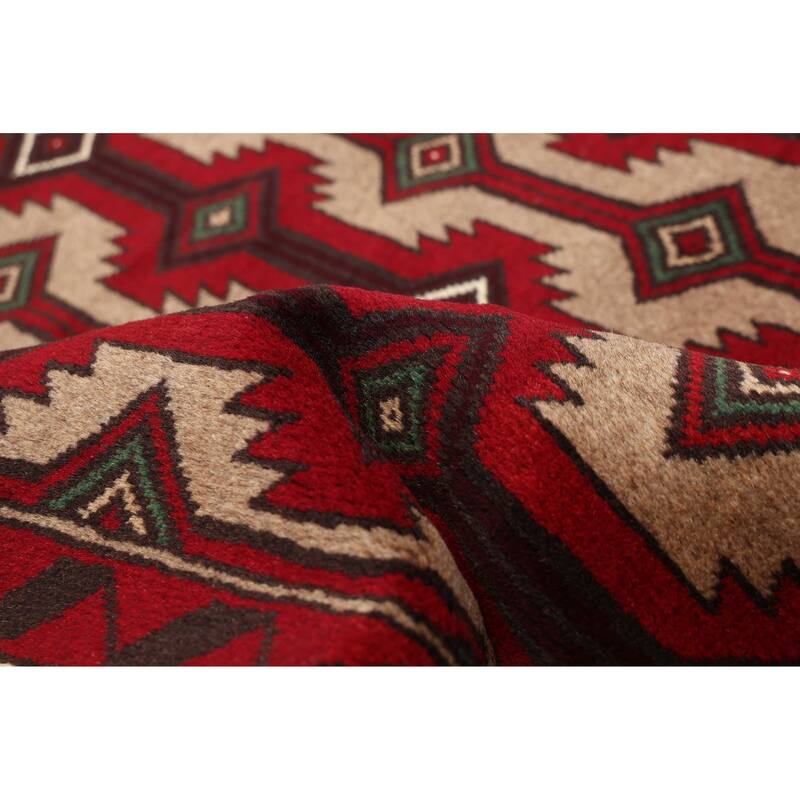 ECARPETGALLERY Hand-knotted Teimani Red Wool Rug - 3'7 x 6'1
