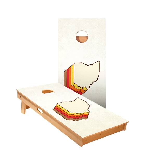 slide 2 of 5, Retro Ohio Cornhole Boards NO Bags - Add Board Lights