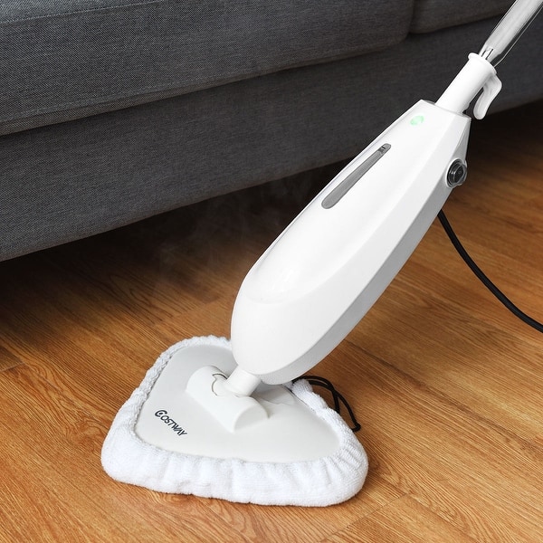 Costway 1500w Electric Steam Mop Cleaner Steamer Floor Carpet Cleaning Machine White Overstock 24198860