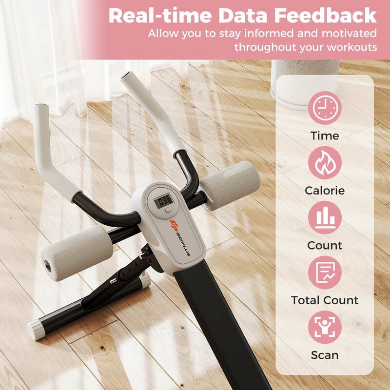 Goplus Adjustable Abdominal Trainer with Elbow Support Knee Protection