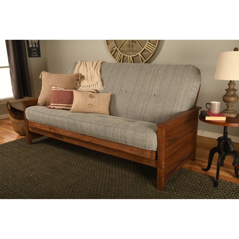 Somette Lexington Full-size Futon Set in Weathered Brown Finish with Mattress - Taxi Seaport