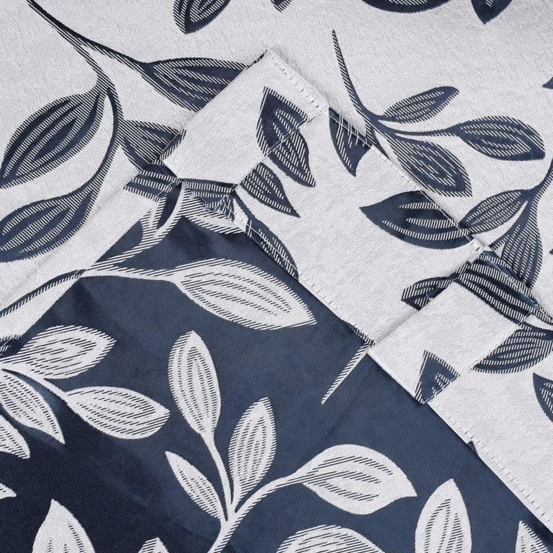 Superior Leaves Machine Washable Room Darkening Curtains with Back Tabs, Set of 2