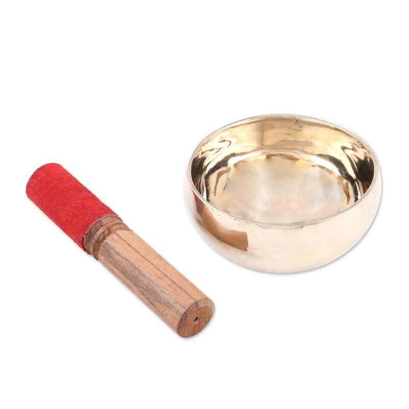 Novica Handmade Serene Play Brass Meditation Bowl (4 Inches)