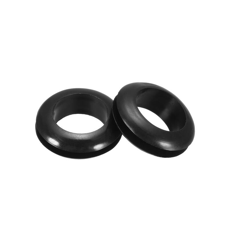 Rubber Grommets 12mm Dia. Wire Gasket Ring for Hole Plug Cable, Black 20 Pieces