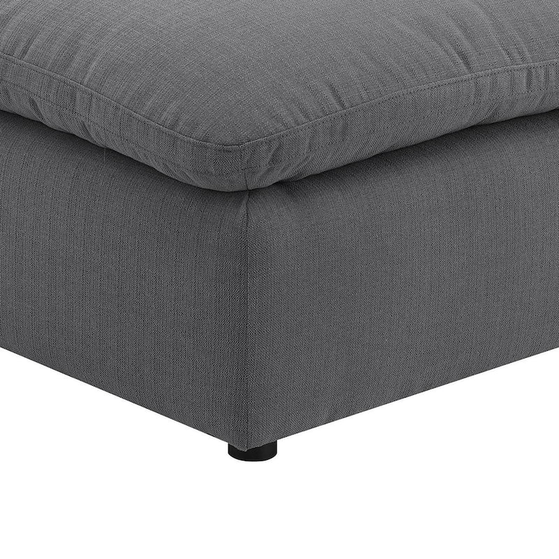 Hobo Square Ottoman, Charcoal Gray Fabric, Foam Cushions, 40 Inch