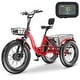 preview thumbnail 5 of 34, DoCred 20"x4" Fat Tire Electric Tricycle, 48V 500W with 7 Speed Ebike