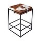 preview thumbnail 3 of 3, Stinson 26.5 in. Seat Height Hair on Hide Leather and Iron Counter Stool with Footrest