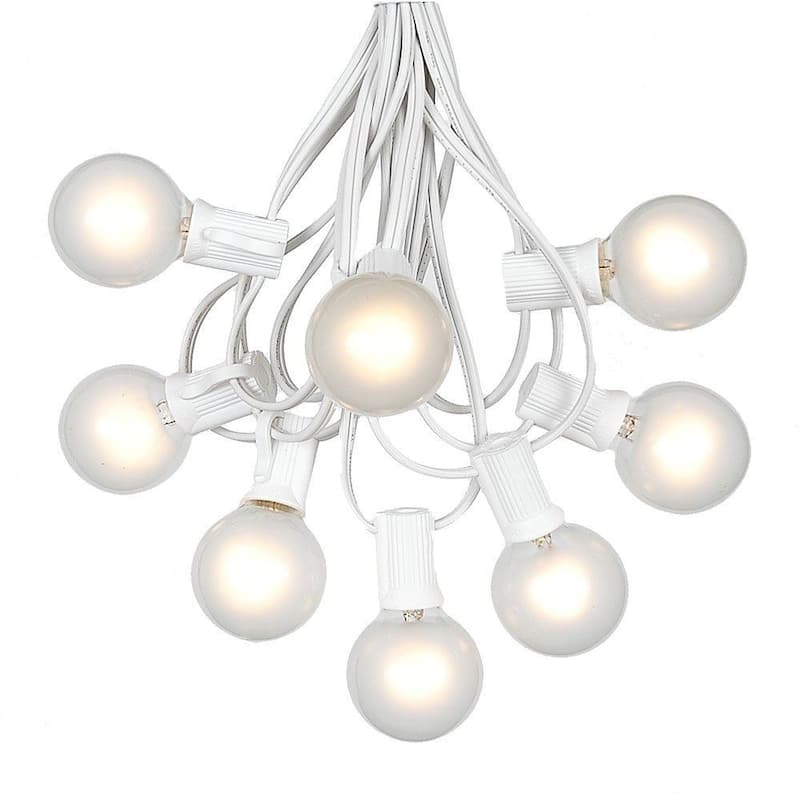25 Foot G40 Outdoor Globe Patio String Lights - Set of 25 G40 Globe Bulbs - White