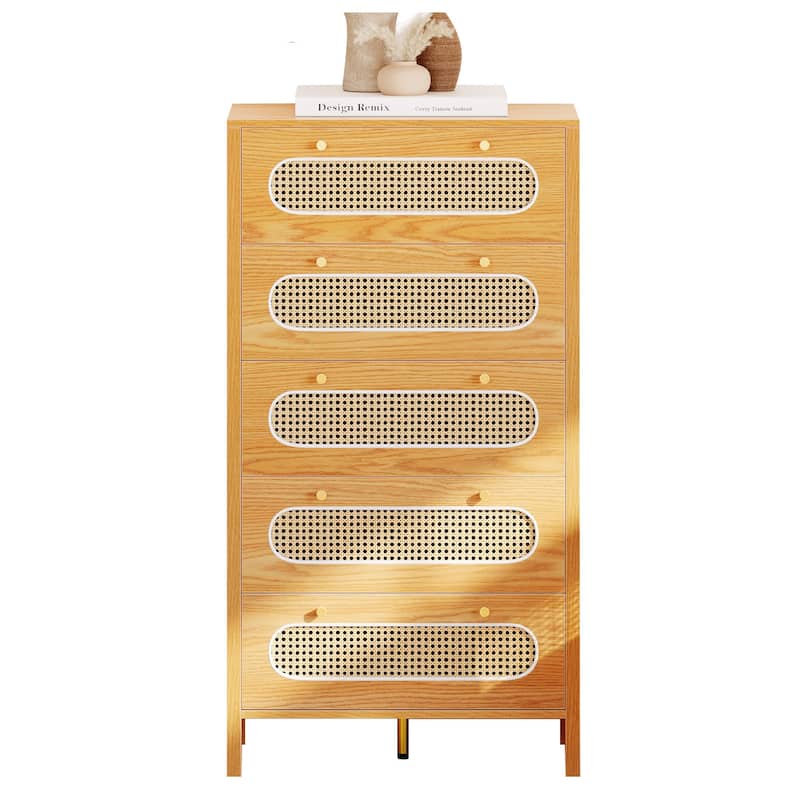 Moasis 5 Drawer Rattan Dresser