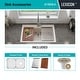 preview thumbnail 6 of 6, Lexicon 33 Inch Platinum Quartz Composite Drop-in Undermount Single Bowl Workstation Galaxy Beige Kitchen Sink LP-750TM-B