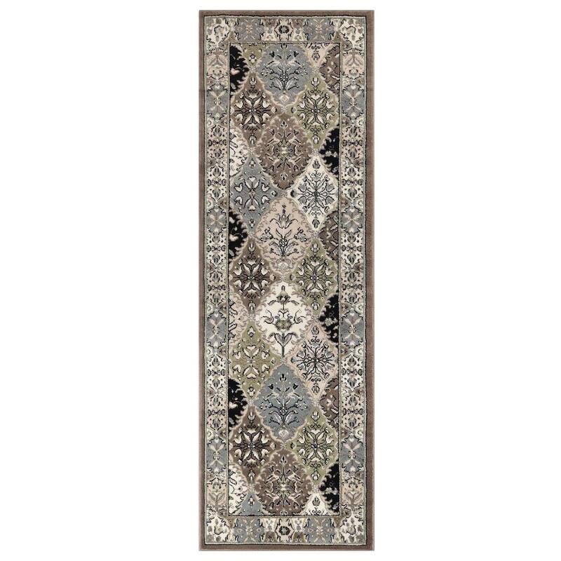 Superior Contemporary Damask Floral Indoor Area Rug or Runner Rug
