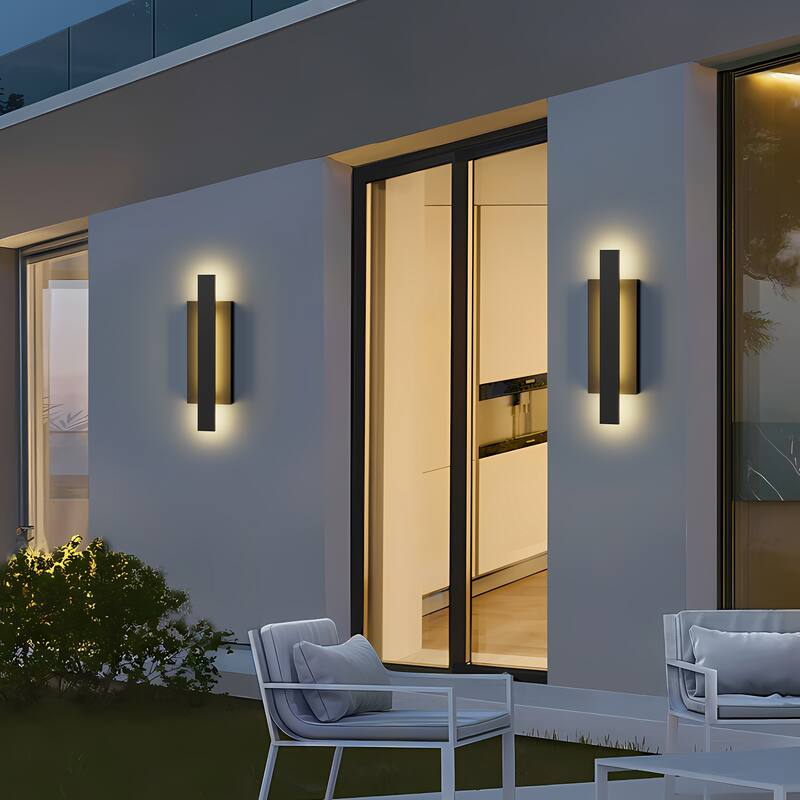 Black Aluminum Integrated LED Outdoor Wall Sconce