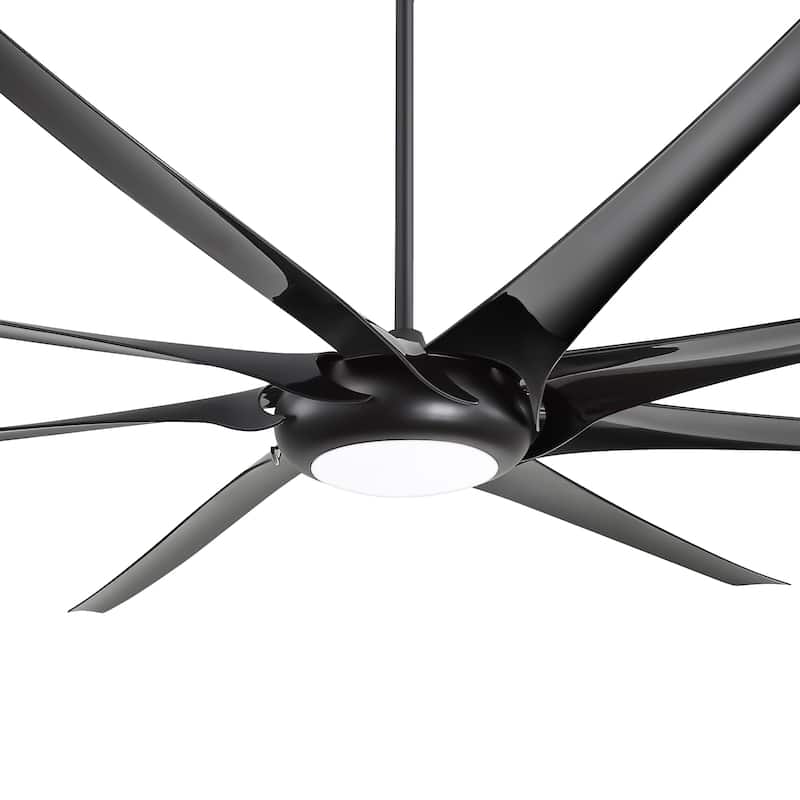 Large 100" Black Integrated LED Ceiling Fan with Light and Remote(8-Blade)