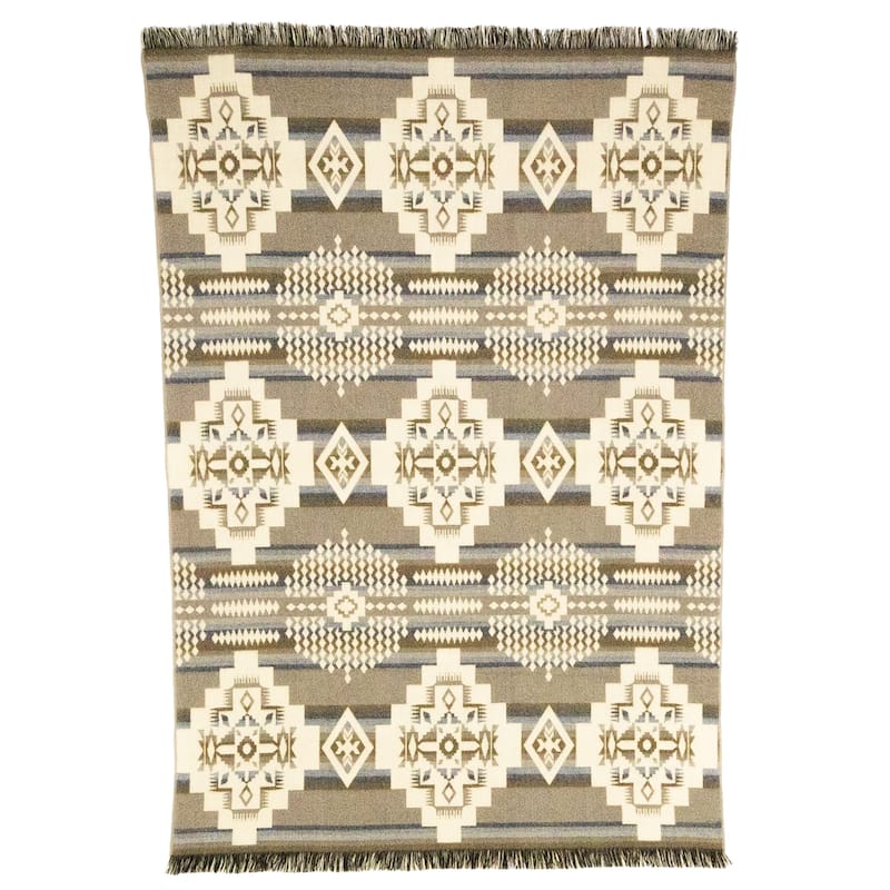 HomeRoots Gray Woven Acrylic Reversable Throw