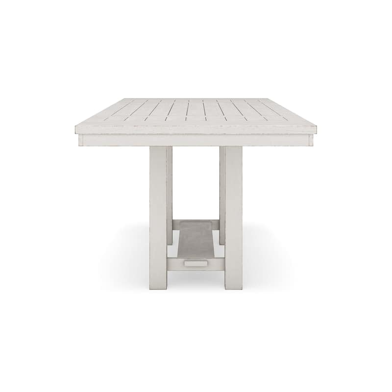 Fleur Counter Table with 2 Extension Leaves, White Wood, 62-86 Inch