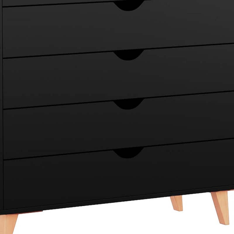 HomeRoots 36" Black Five Drawer Dresser