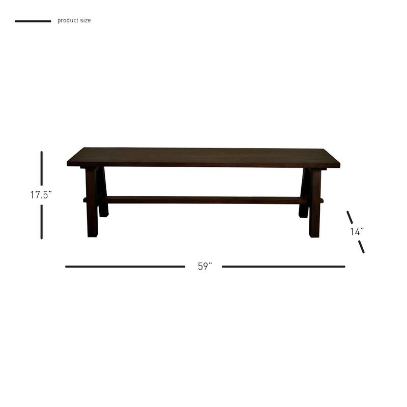 NPD Furniture Bedford 59 Inch Bench with A Base