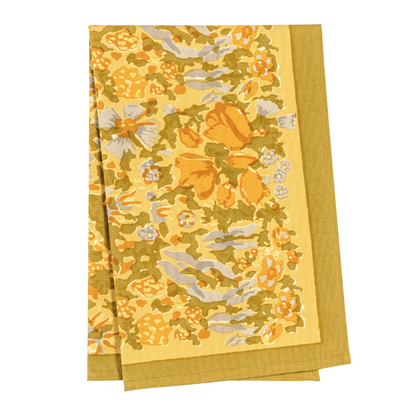 Couleur Nature Jardin Tea Towels - Set of 3 - Mustard/Grey