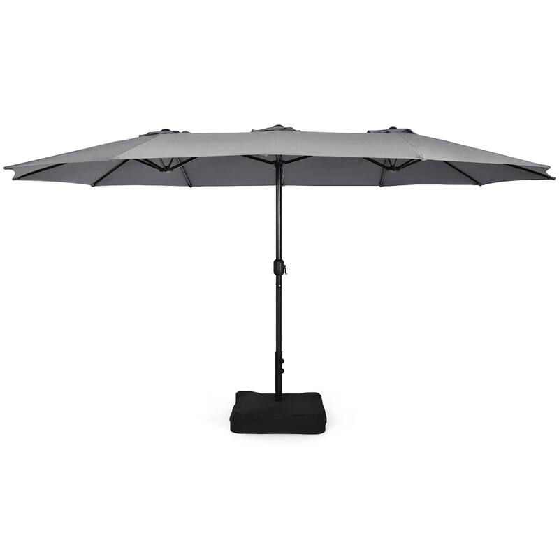 Gymax 15 ft Double-Sided Patio Twin Umbrella Extra-Large Market