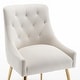 preview thumbnail 10 of 106, SEYNAR Modern Dining Chairs Set of 6, Velvet Accent Chair Tufted Back Armless Chair with Back Pull