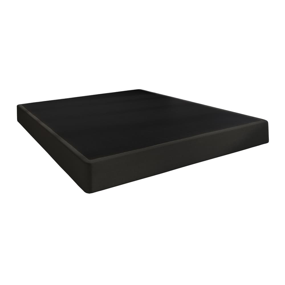 CraftPorch 5-Inch Metal Box Spring with Black Linen Cover