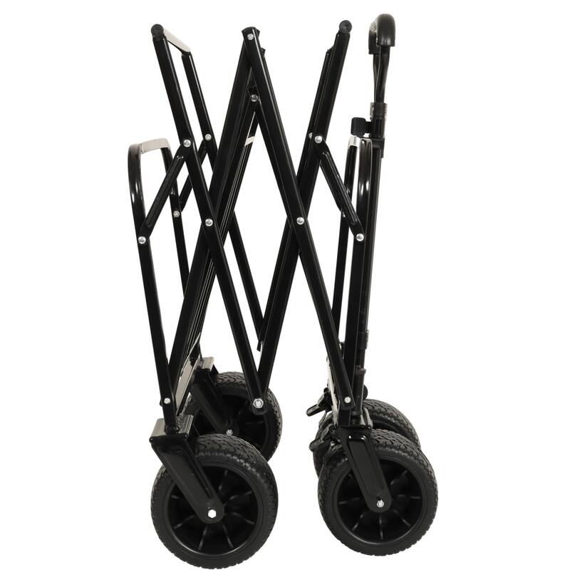 400lbs Collapsible Foldable Wagon Cart, Beach Wagon Utility Cart Utility Wagon Grocery Cart for Camping Shopping Sports
