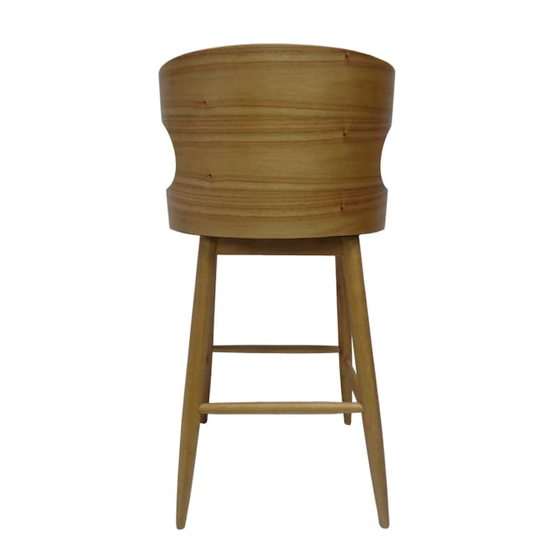 Ostweer Furniture Set of 2 Mid-Century Modern Upholstered Barstools - Natural