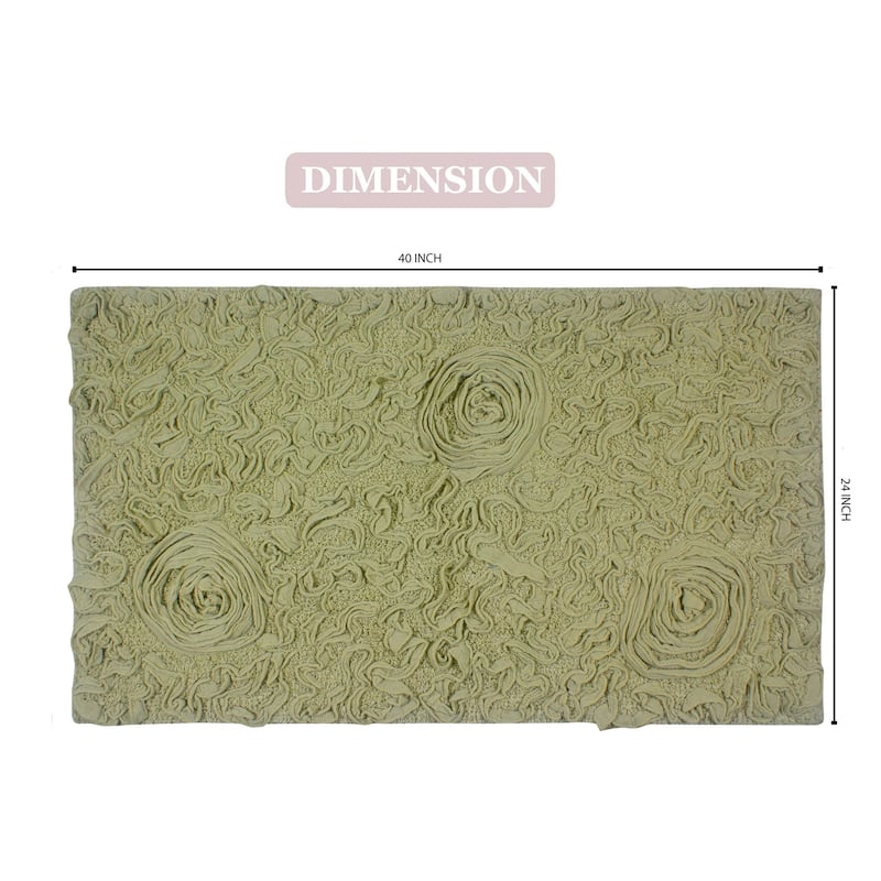 Bell Flower Bathroom Rug, Cotton Soft, Water Absorbent Bath Rug, Non Slip Shower Rug Machine Washable 24"x40" Rectangle