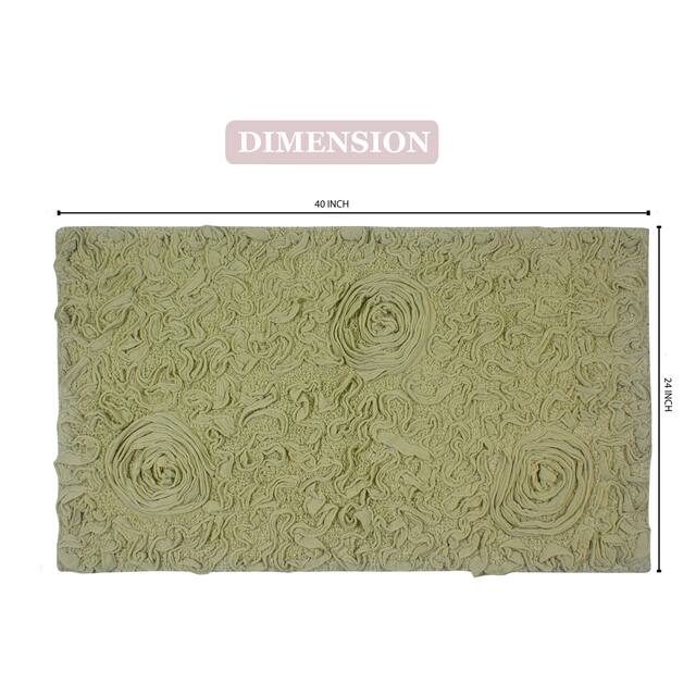Home Weavers Bellflower Collection Absorbent Cotton Machine Washable Bath Rug