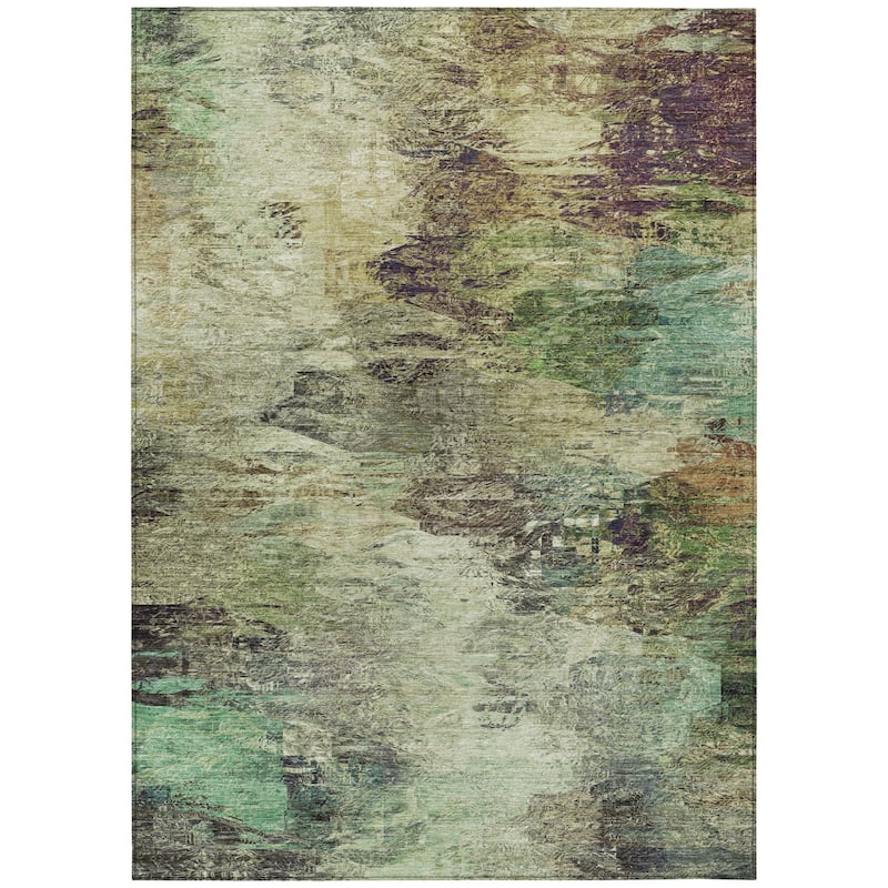 HomeRoots Abstract Transitional Rectangle Outdoor Rug