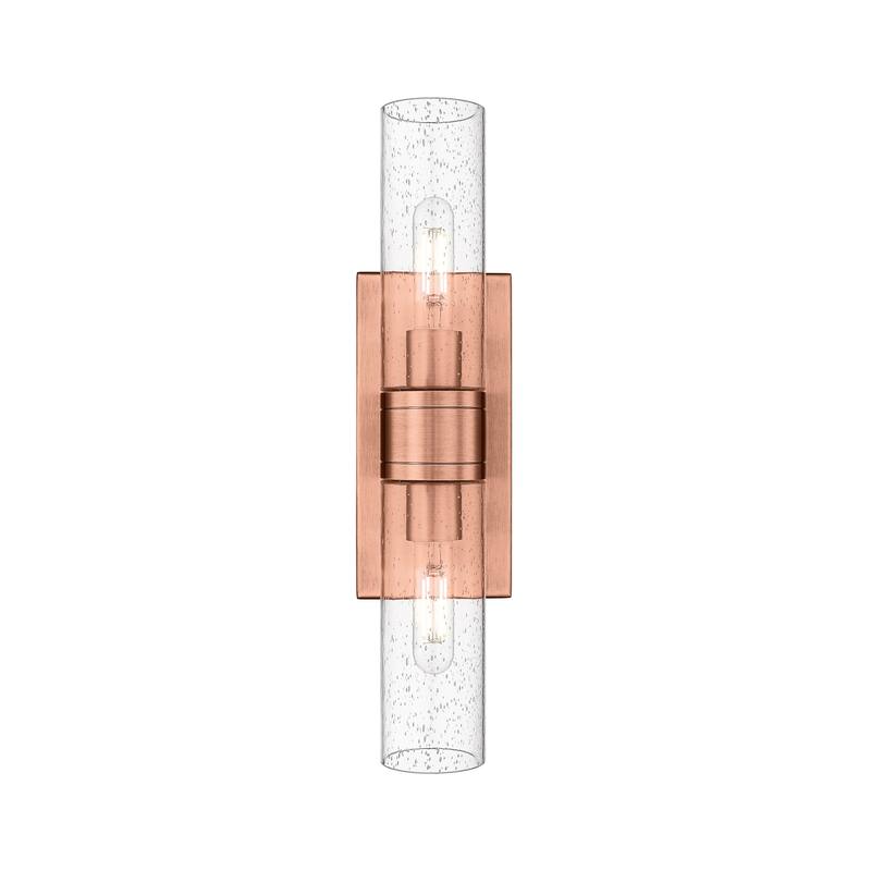 Innovations Lighting Ballston Urban - 2 Light 8" Wall-Mounted Bath Vanity Light - Antique Copper/Seedy