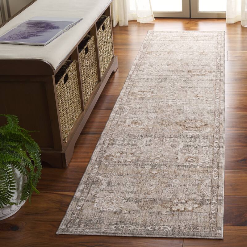 SAFAVIEH Mason Shala Vintage Rug - 2' x 6' Runner - Grey/Beige