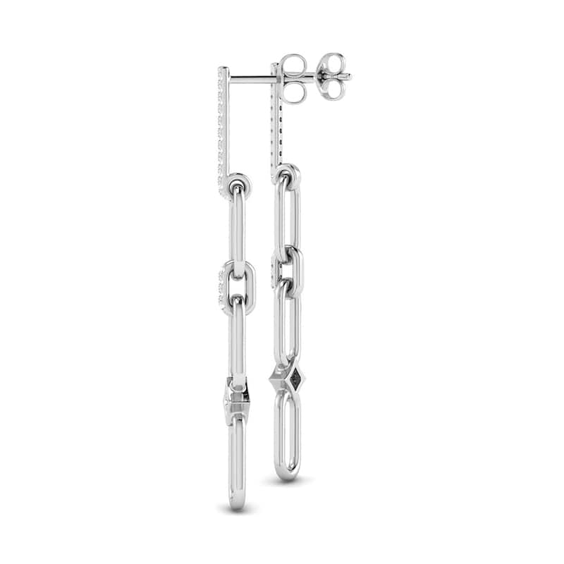 Marquee 1/4 CTW Diamond Dangle Earrings in 14K White Gold