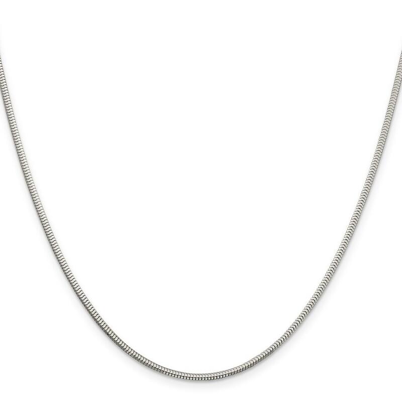 Curata 925 Sterling Silver 1.95mm Diamond Cut Snake Chain Necklace