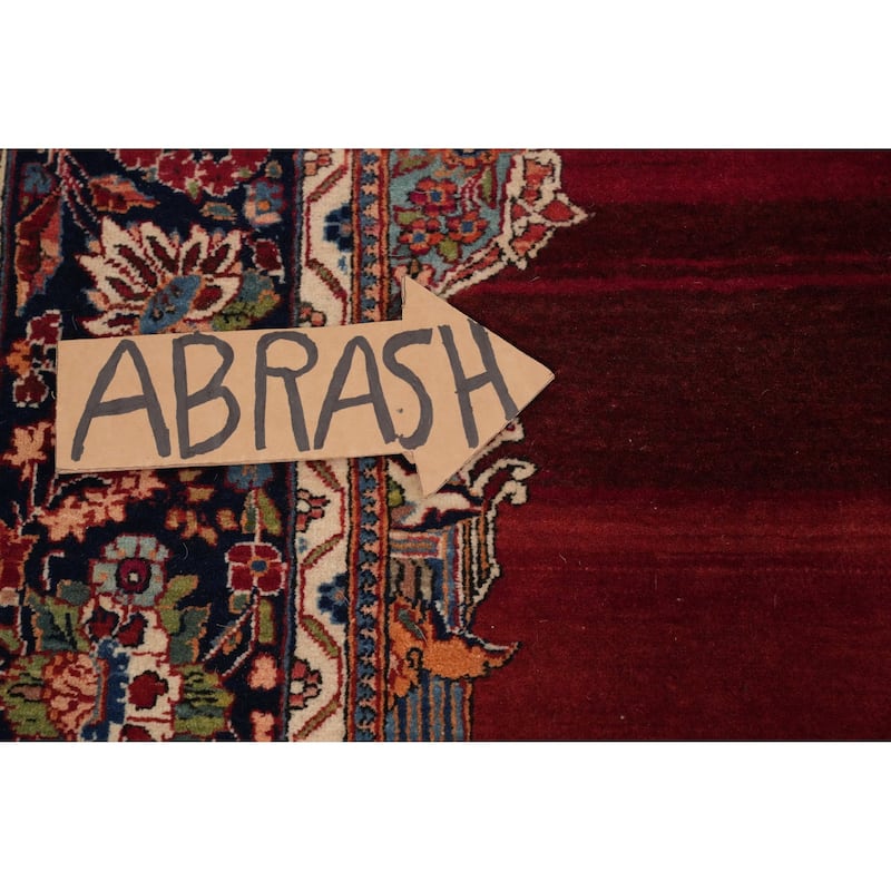 Hand Knotted Oriental 100% Wool Carpet Traditional Medallion Oranges & Rust Kashan Area Rug - 6' 9'' X 4' 3''