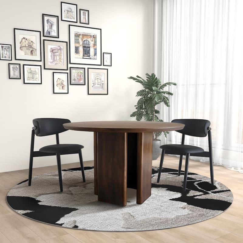 Sakuma 47.2" Japandi Style Solid Wood Round Dining Table