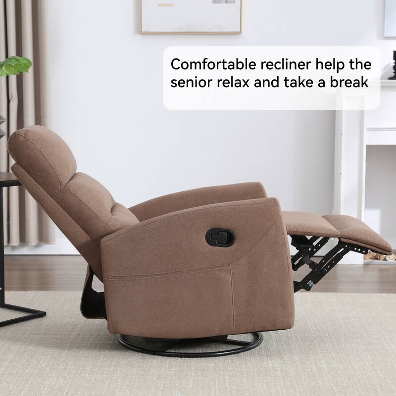 Manual Recliner Chair with Rocker and Swivel
