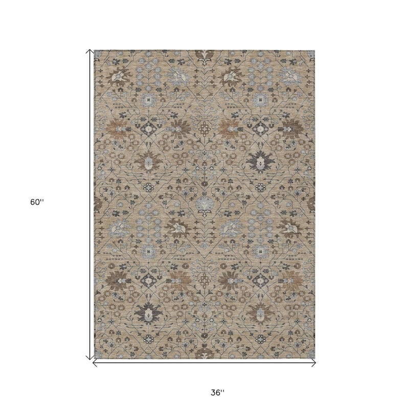 HomeRoots Oriental Traditional Rectangle Outdoor Rug
