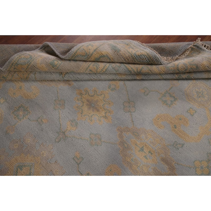 All-Over Oushak Area Rug Hand-Knotted Wool Carpet - 8'2"x 9'9"