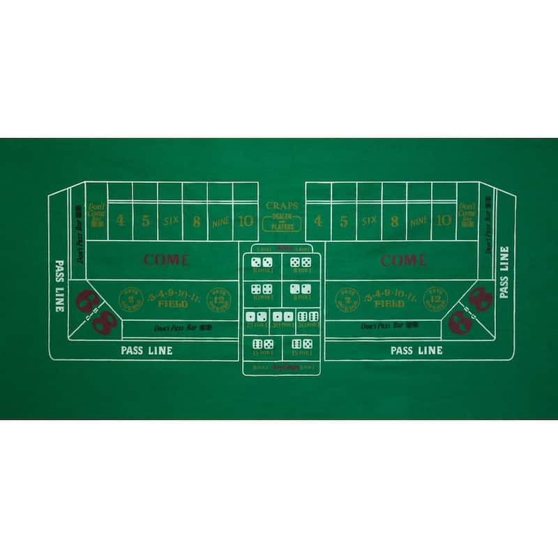GSE™ 36"x72" Casino Craps Tabletop Layout Felt, Casino Craps Table Top Cover Mat - Layout Felt - Layout Felt