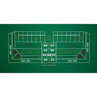 GSE™ 36"x72" Casino Craps Tabletop Layout Felt, Casino Craps Table Top Cover Mat - Layout Felt