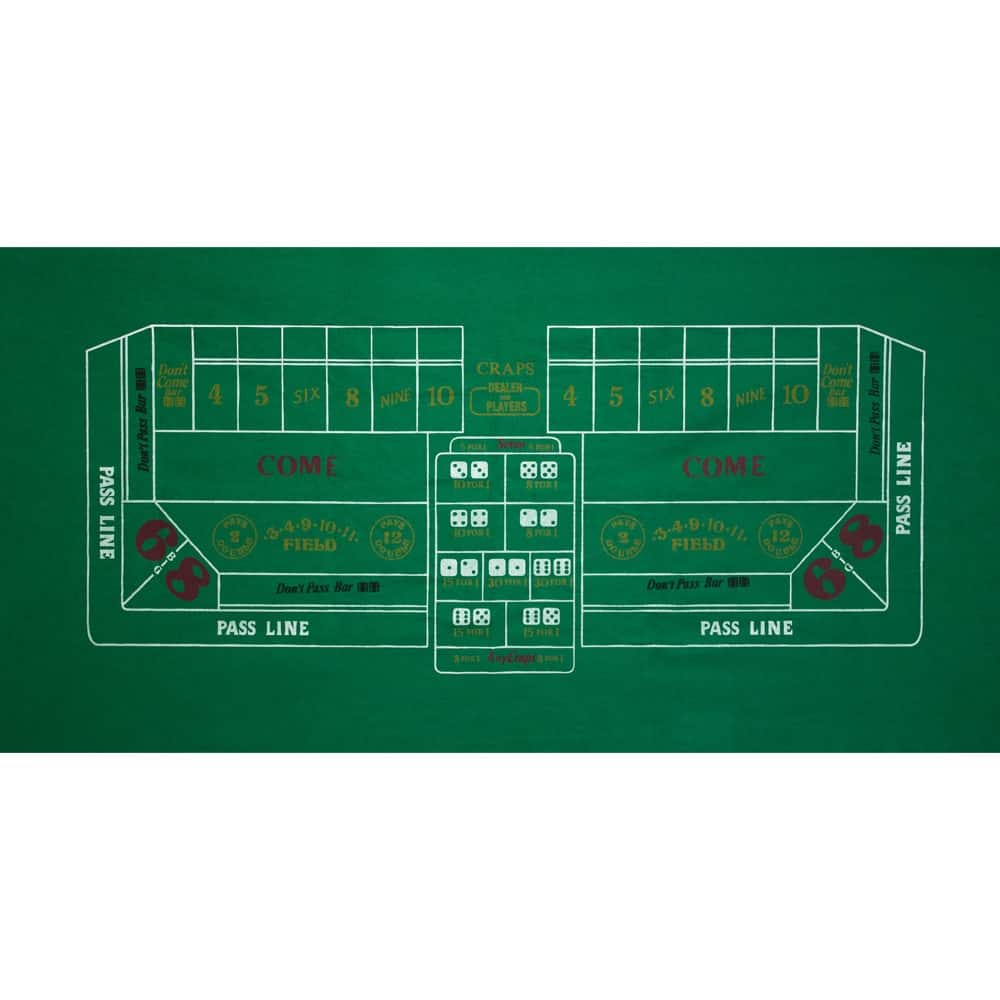 GSE™ 36"x72" Casino Craps Tabletop Layout Felt, Casino Craps Table Top Cover Mat - Layout Felt