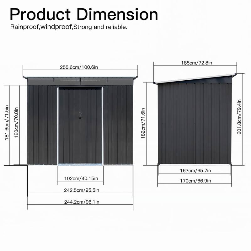 Metal garden sheds 6ftx8ft outdoor storage sheds Acrylic Total