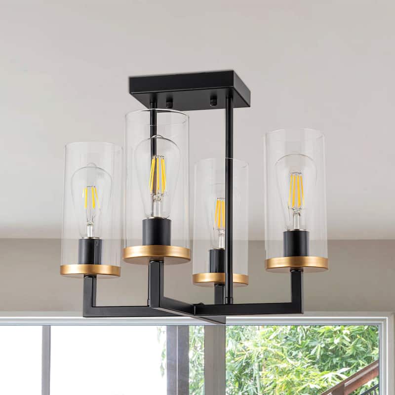 Modern Drum Light Chandelier Industrial Dining Room Light Fixtures