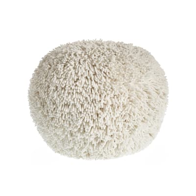 20-inch Tufted Round Cotton Pouf Ottoman for Stylish Home Seating