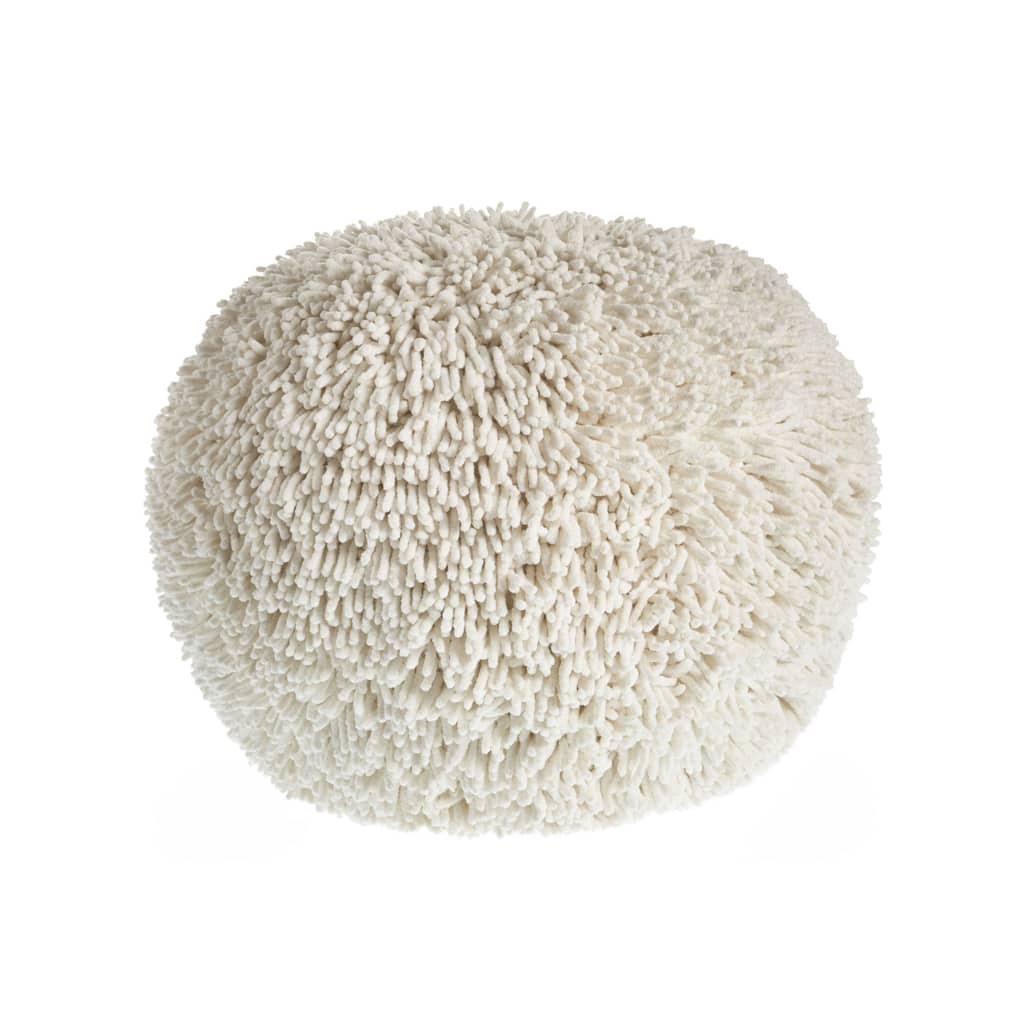 20-inch Tufted Round Cotton Pouf Ottoman for Stylish Home Seating