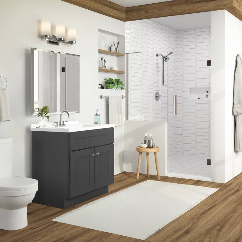 Brookings 31 Inch Assembled Bath Vanity with Modern Sink Top - Urbane Bronze