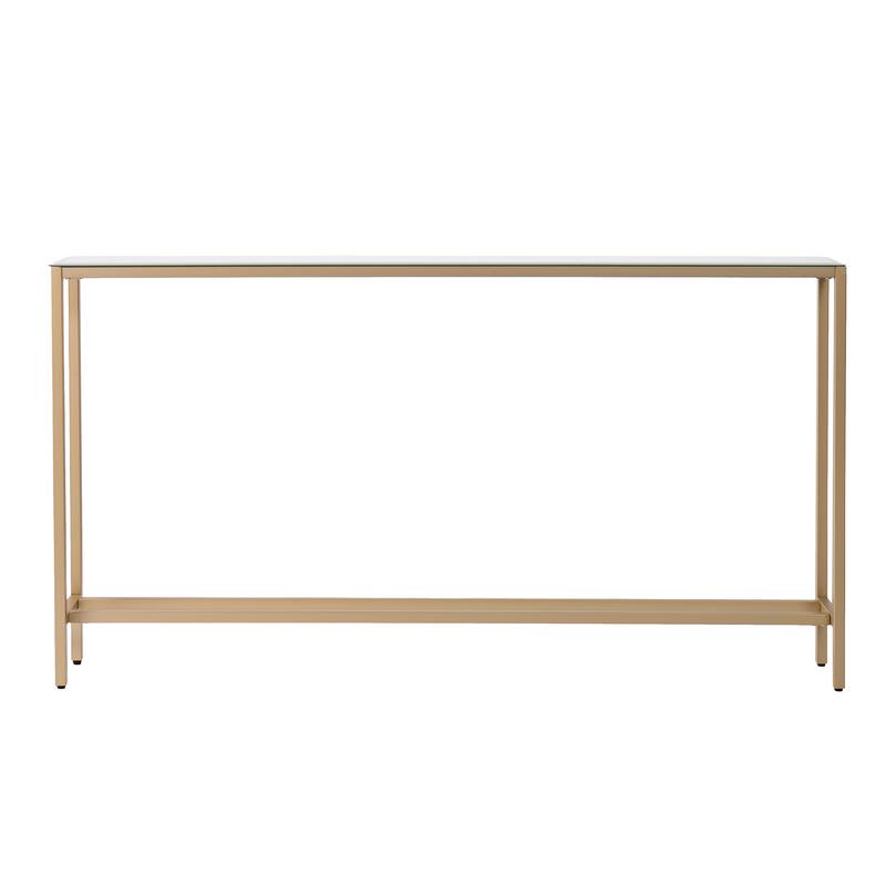 SEI Furniture Ham Long Narrow Console Table with Mirrored Top