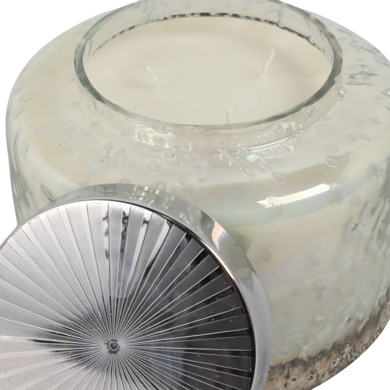 Decorative Glass Jar Candle with Metal Speckled Lid - 7" x 7" x 6"
