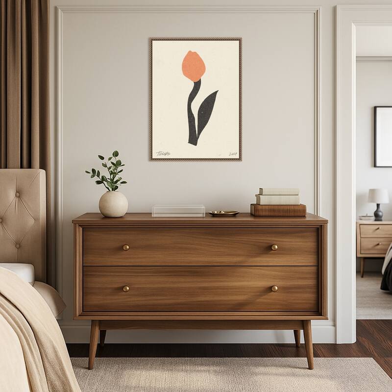 Modern Flower No. 1 by Nktn (18 x 24 in.), Framed Canvas Wall Art Print